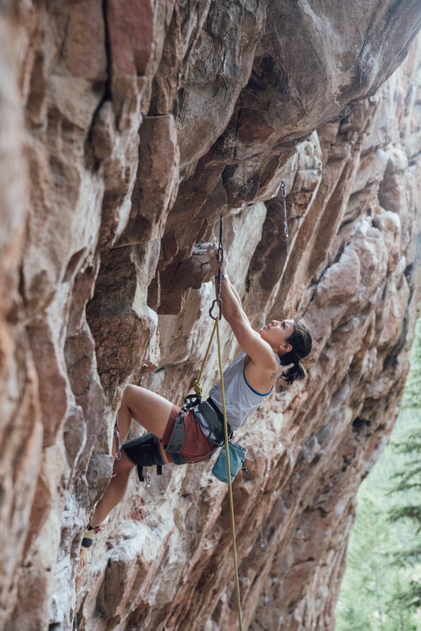 Climber on rock wall